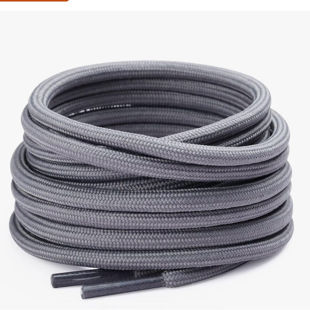 Gray Braided Shoelaces 55 inches